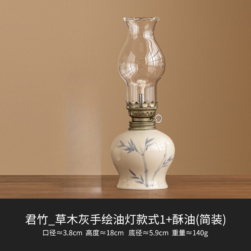 Hand-Drawn Flowers Kerosene Lamp Style Candle Holder