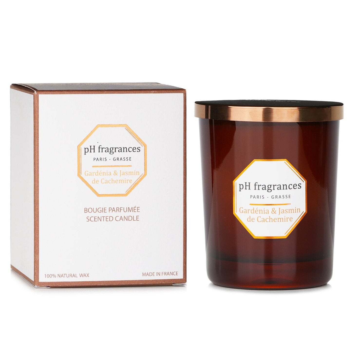 pH fragrances Scented Candle Gardenia & Jasmine Of Cashmere 180g strawberrynet alternate / packaging view