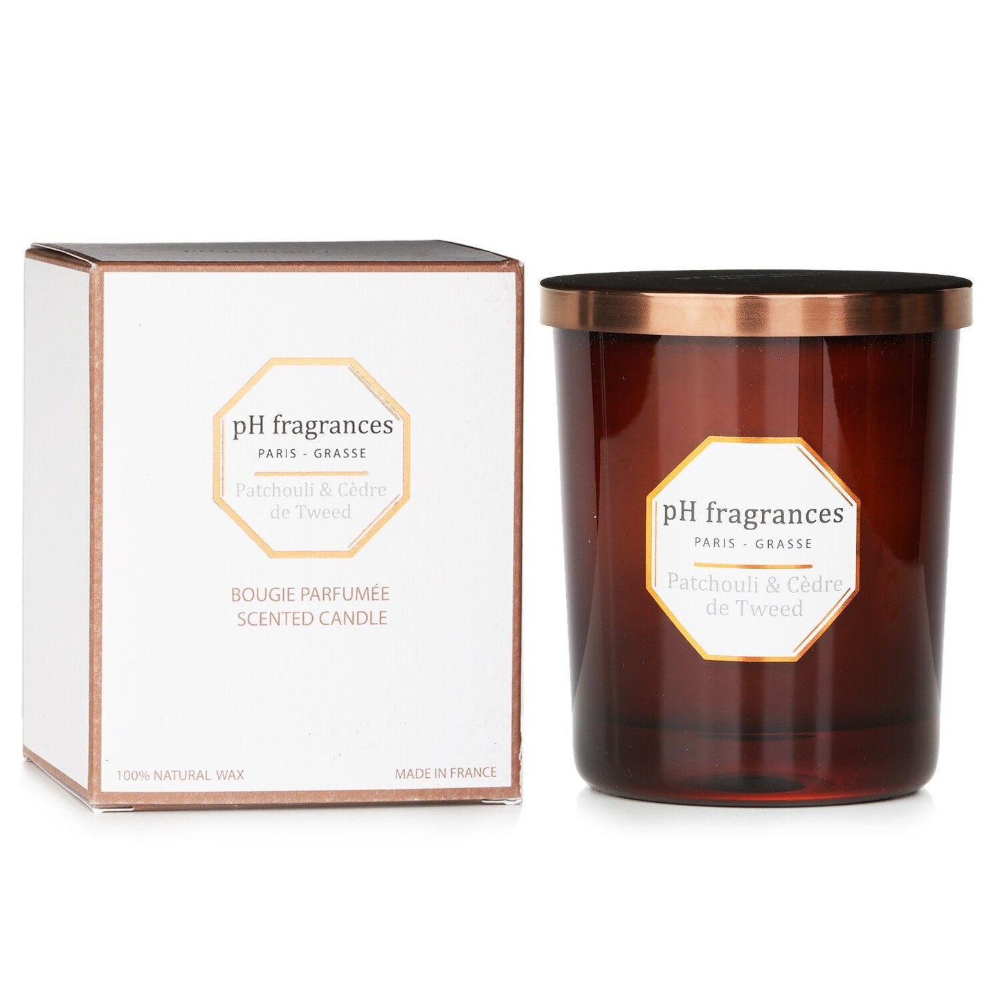 pH fragrances Scented Candle - Patchouli & Cedre De Tweed 180g strawberrynet alternate / packaging view