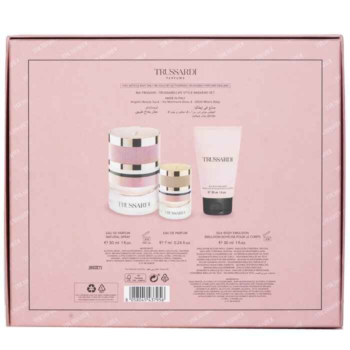 Trussardi Eau de Parfum Weekend Coffret 30mL + 7mL + 30mL Body Emulsion