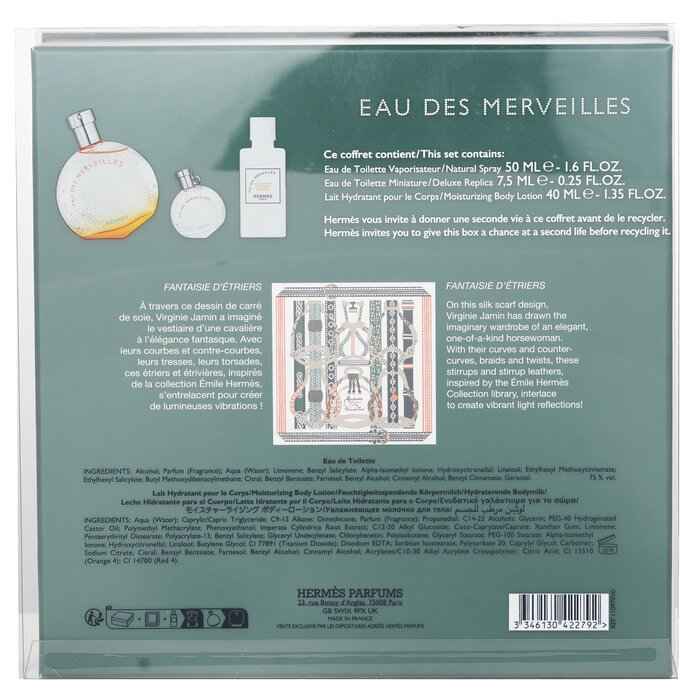 Hermès Eau des Merveilles Eau de Toilette Gift Set 50mL + 7.5mL + 40mL Lotion