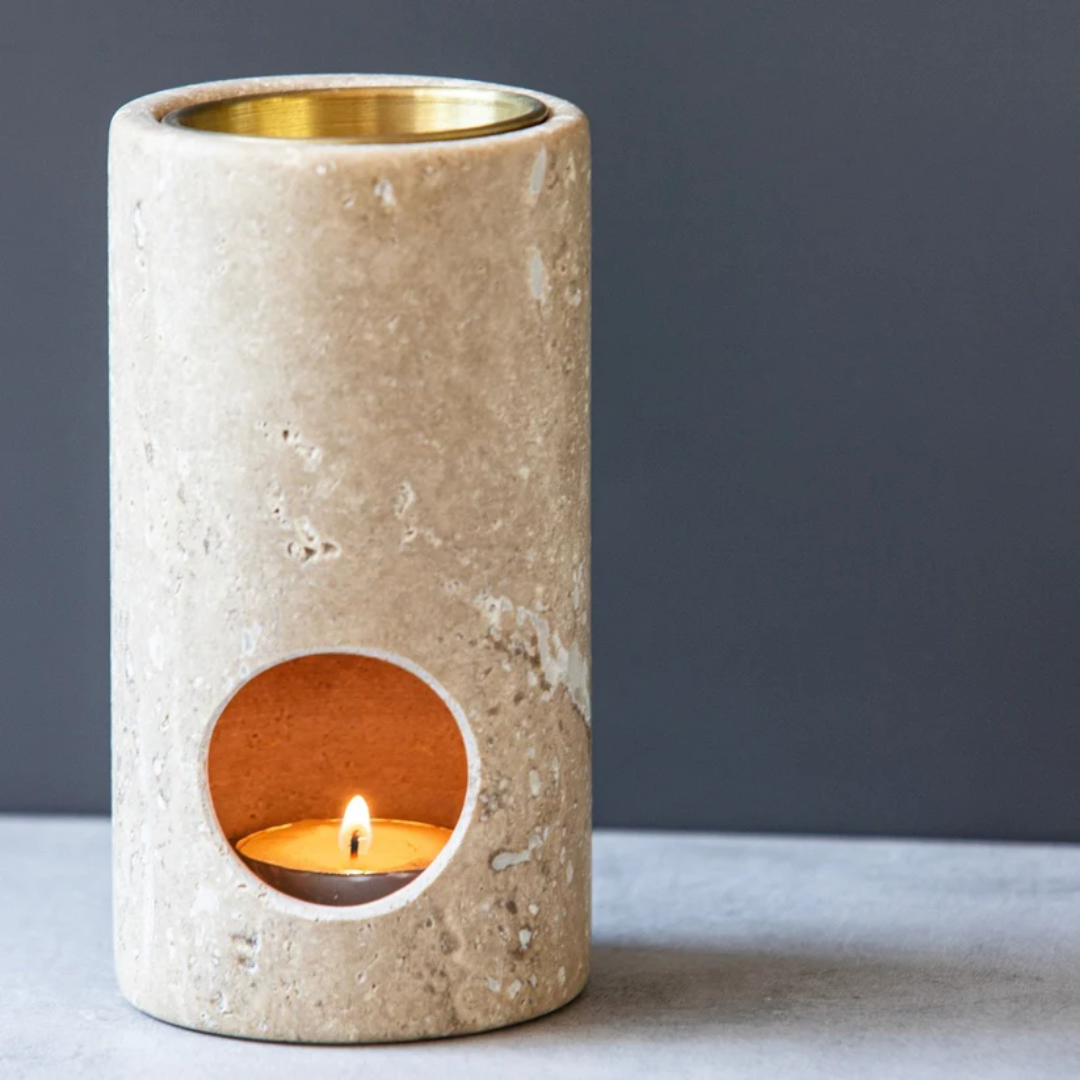 Altasphere Alta Column Travertine Oil Burner