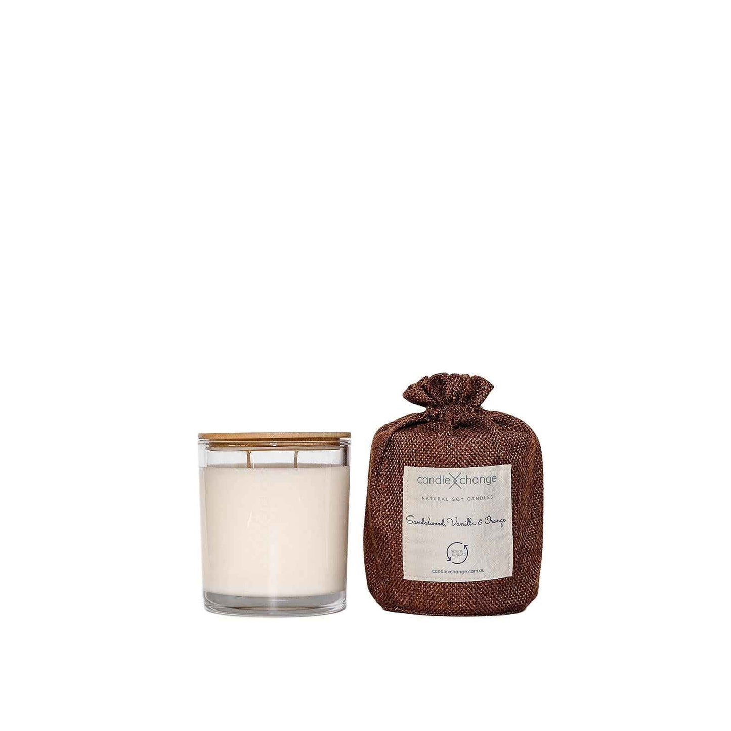 CandleXchange Sandalwood, Orange & Vanilla Soy Candle 400g