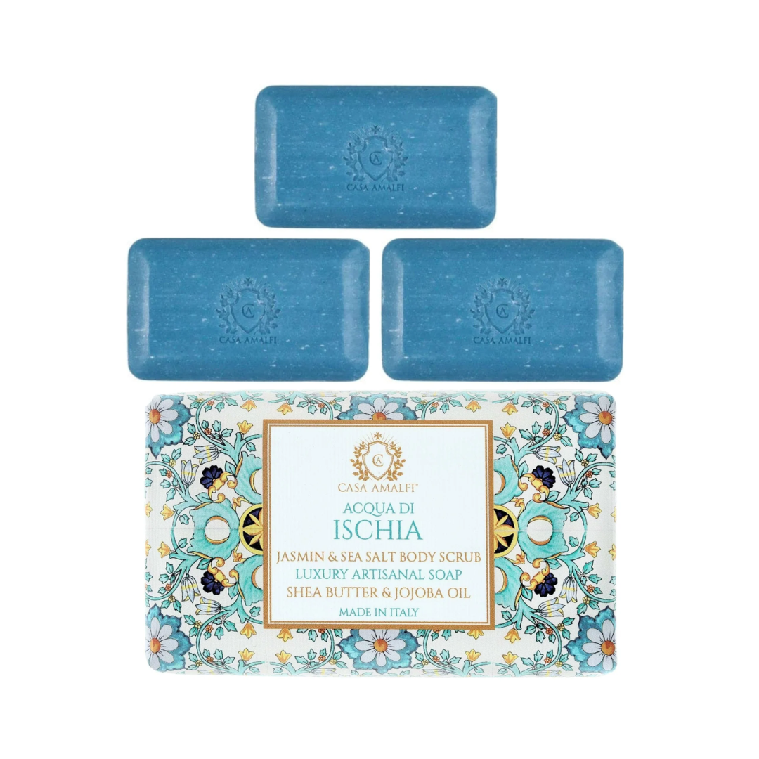 Casa Amalfi Acqua Di Ischia Body Scrub Jasmin & Sea Salt Set of 3 × 150g