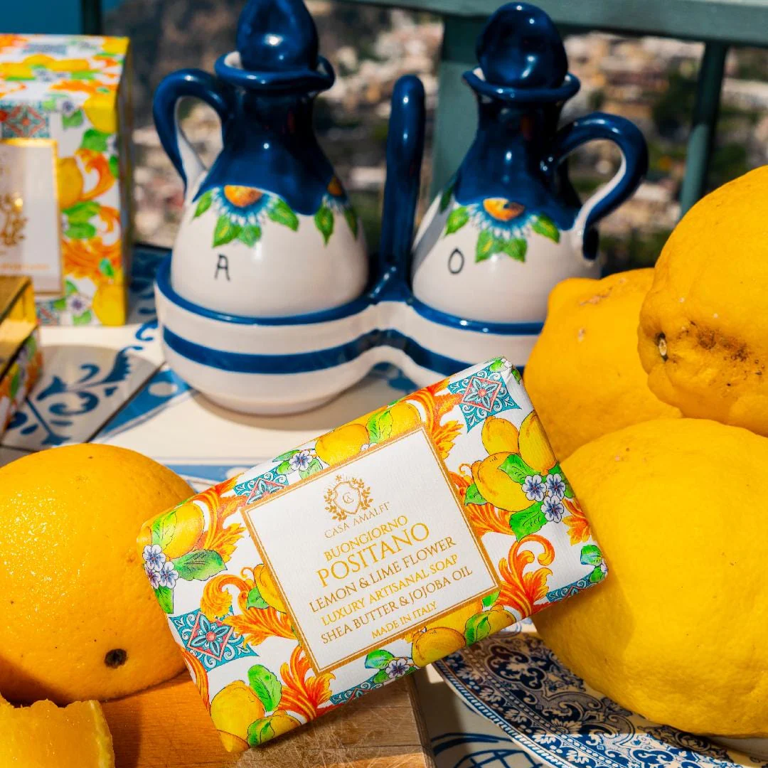 Casa Amalfi Buongiorno Positano Body Soap Lemon Basil & Mandarin Set of 3 × 150g