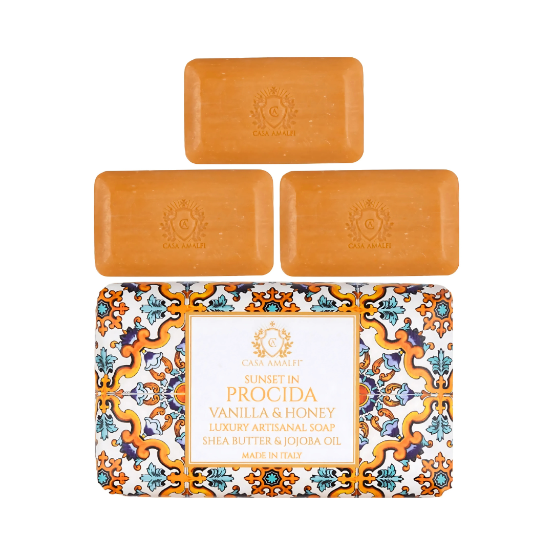 Casa Amalfi Sunset In Procida Body Soap Vanilla & Honey Set of 3 × 150g