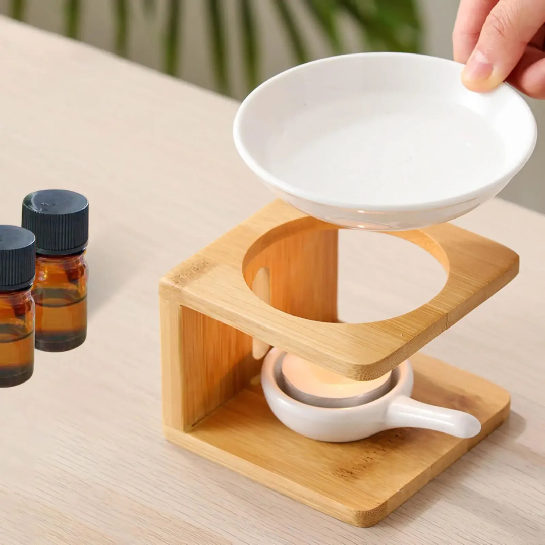 Ceramic Essential Oil Burner with Candle Holder