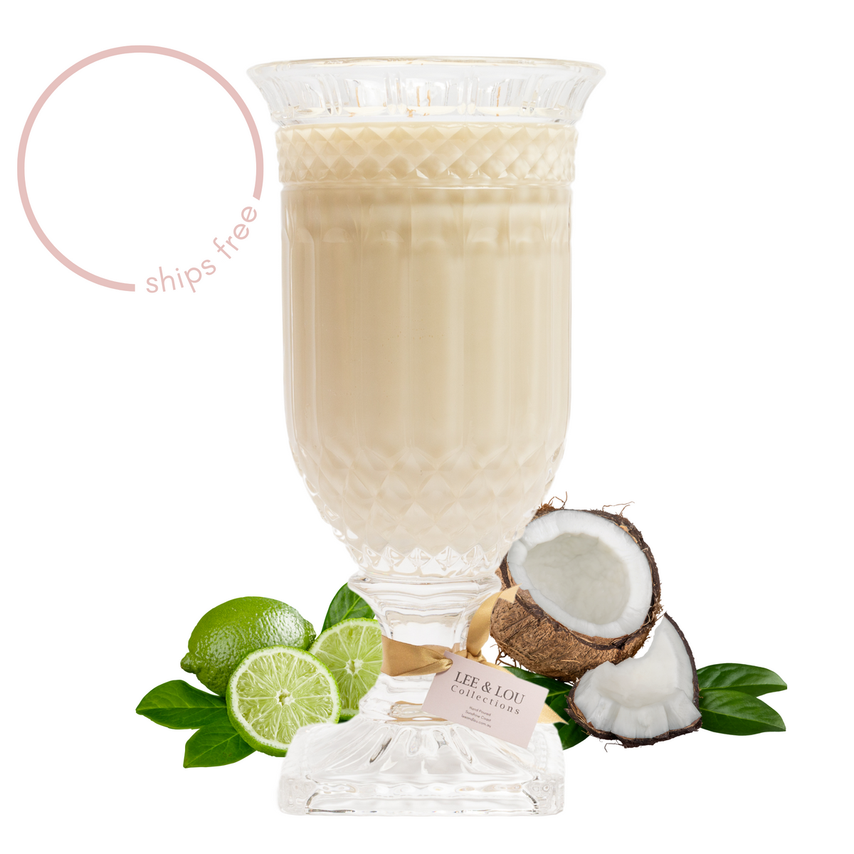 Lee & Lou Coconut & Lime Crystal Vase Candle 1.5kg additional supplier image 11
