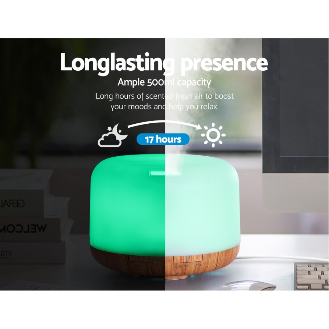 Devanti Aroma Diffuser Aromatherapy Ultrasonic Humidifier Essential Oil 500ml