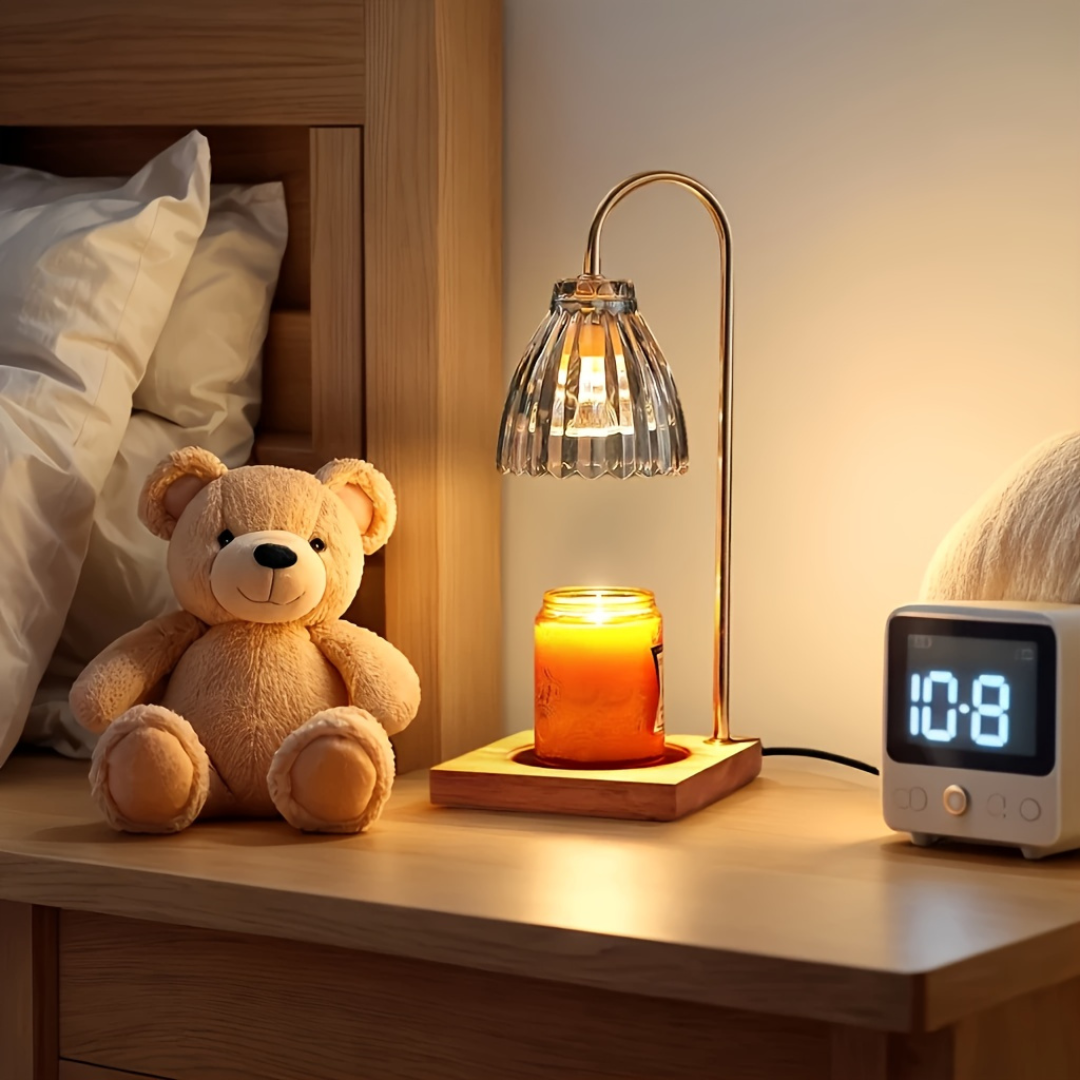 Dimmable Candle Warmer with Timer USB-Powered Glass Essential Oil Heater