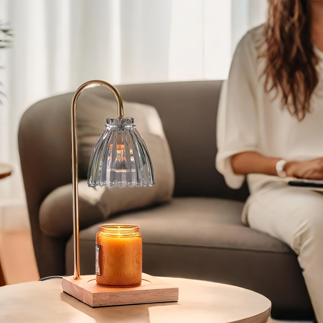 Dimmable Candle Warmer with Timer USB-Powered Glass Essential Oil Heater