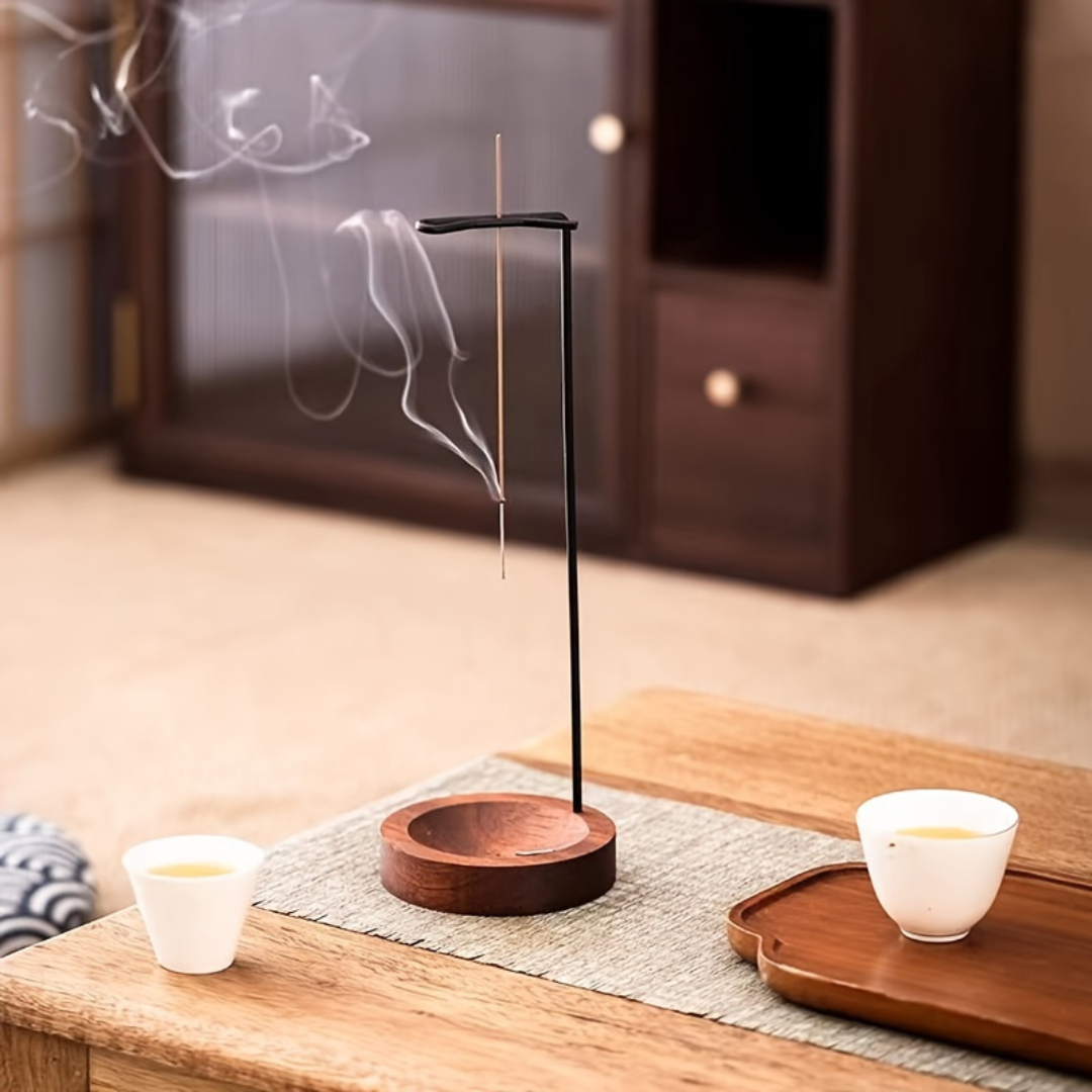 Elegant Wooden Aromatherapy Burner Base Metal Stand Diffuser