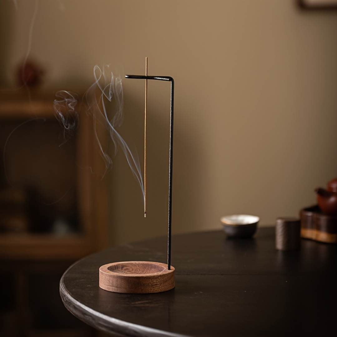 Elegant Wooden Aromatherapy Burner Base Metal Stand Diffuser