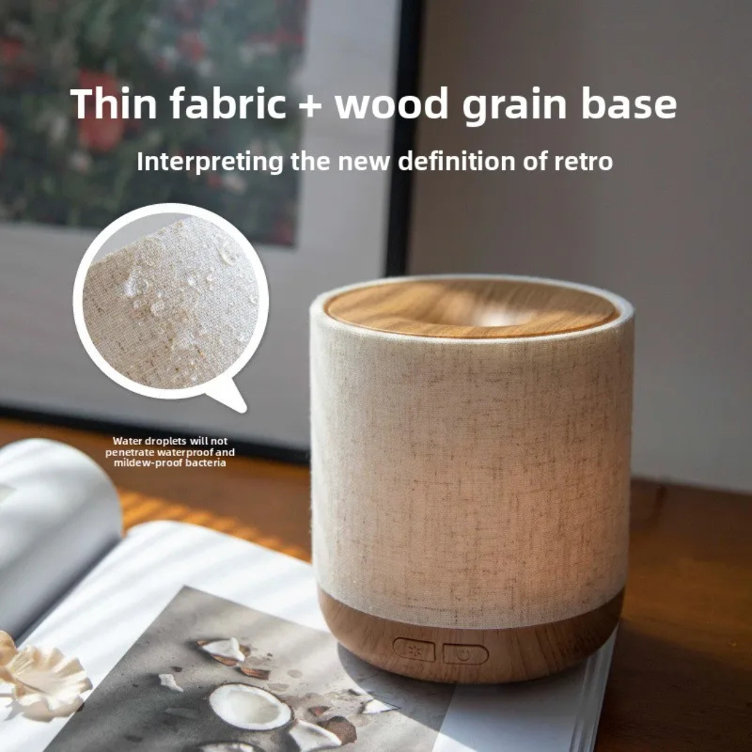 Essential Oil Diffuser with Fabric Cover & LED Night Lamp