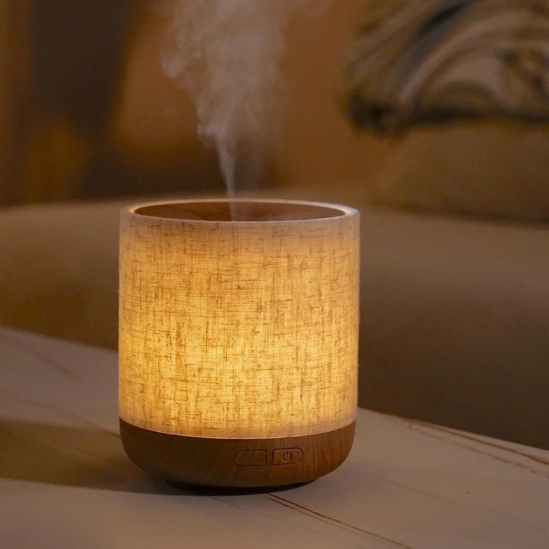 Essential Oil Diffuser with Fabric Cover & LED Night Lamp