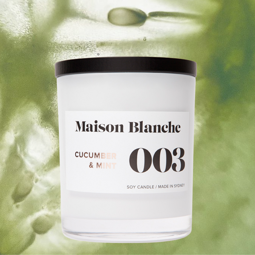 Maison Blanche 003 Cucumber & Mint Large Candle 400g – official Maison Blanche product image 7