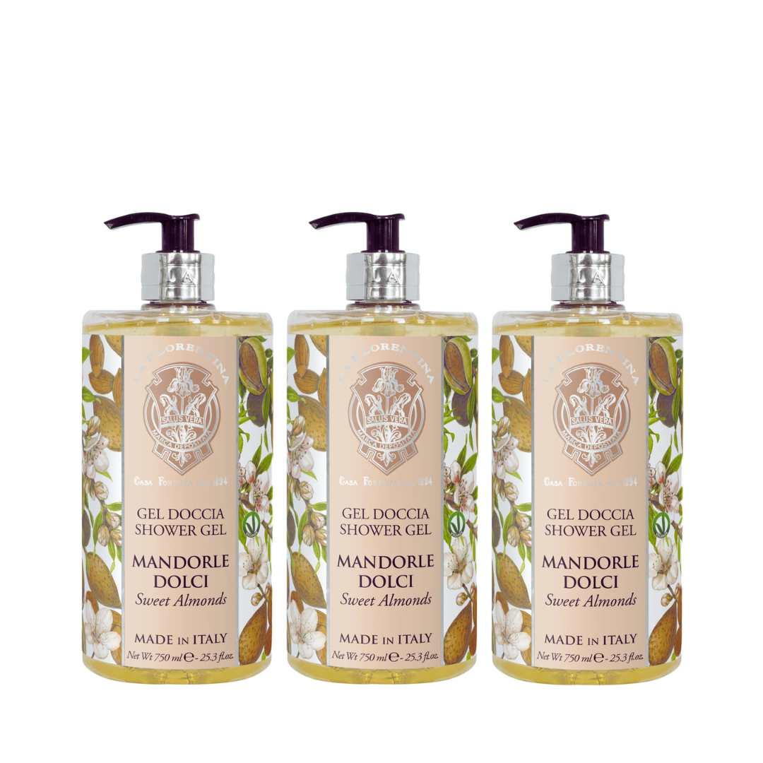 La Florentina Sweet Almond Shower Gel 750mL Set of 3pcs