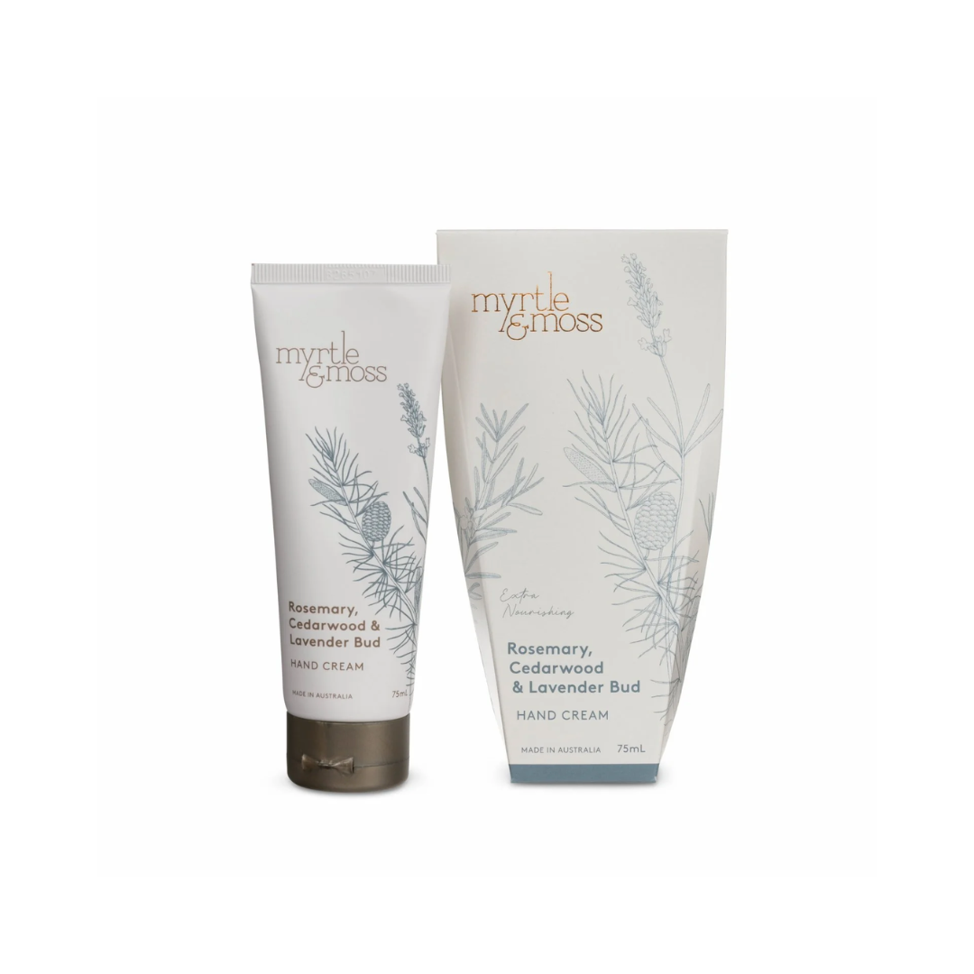 Myrtle & Moss Hand Cream Rosemary, Cedarwood & Lavender Bud 75mL