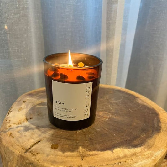 Jade + June Maia Crystal-Infused Soy Candle – 45hr Burn supplier image 2