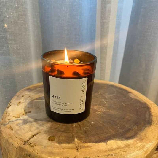 Jade + June Maia Crystal-Infused Soy Candle – 45hr Burn