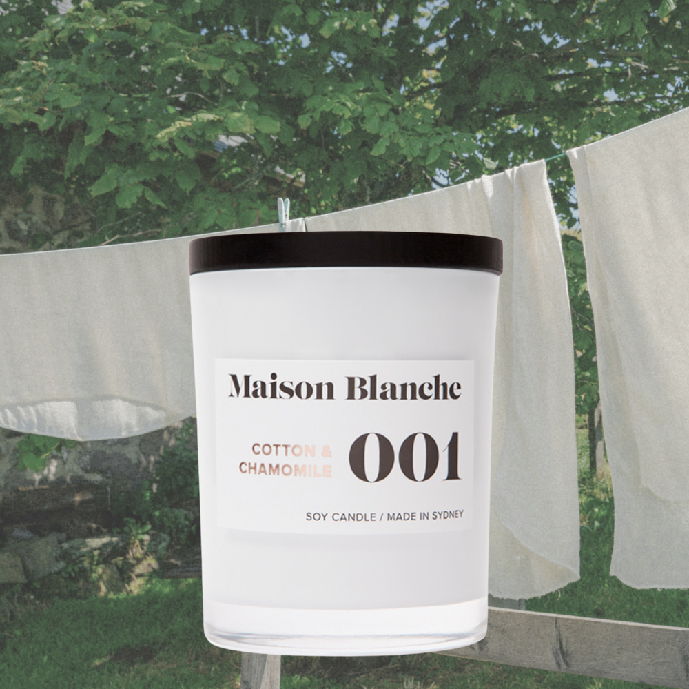 Maison Blanche 001 Cotton & Chamomile Medium Candle 200g – official Maison Blanche product image 3