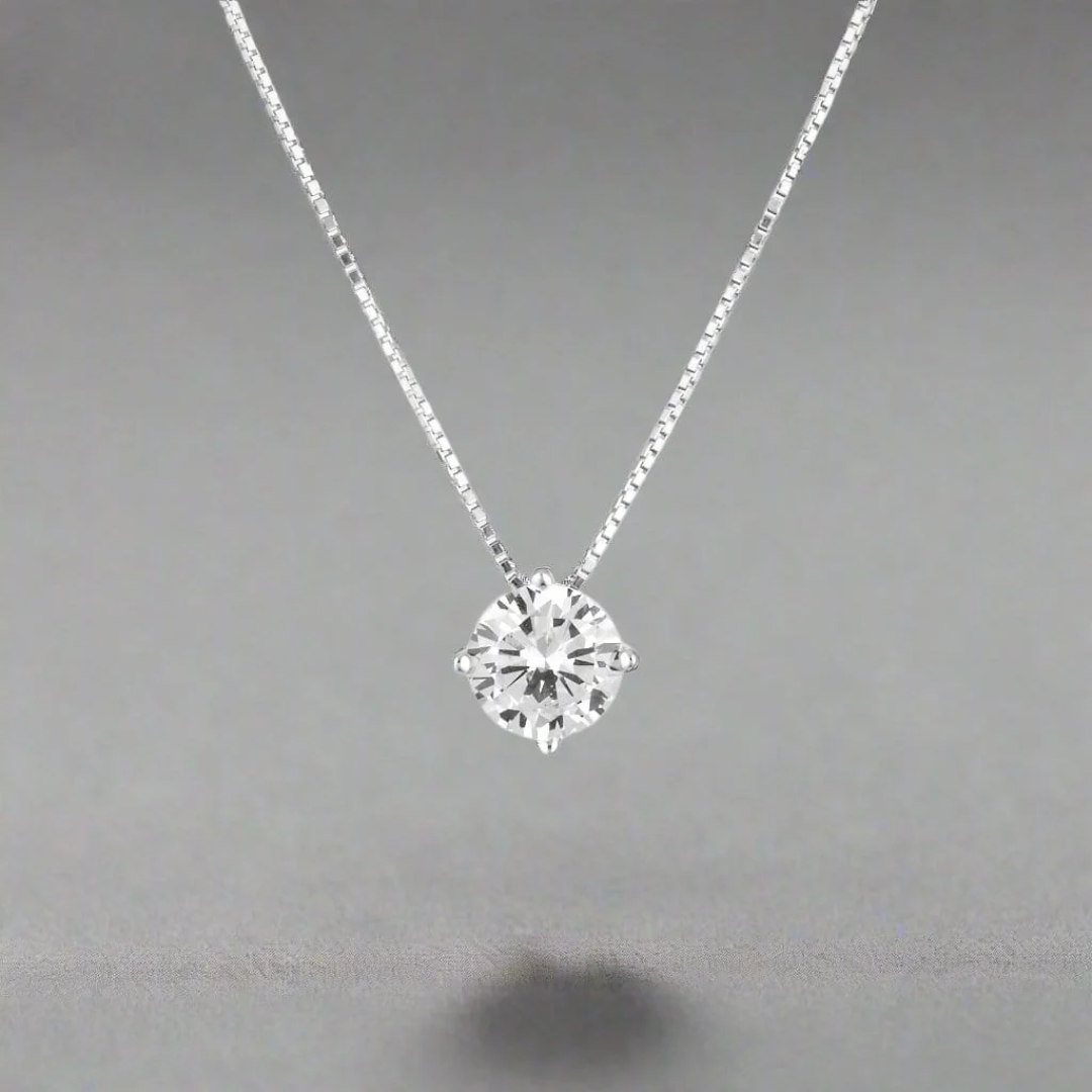 GEORGINI Moissanite Pendant – 1tcw, 9ct White Gold