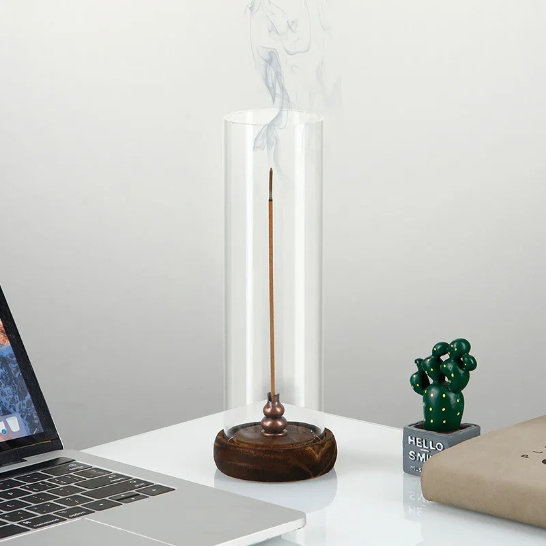 Modern Incense Holder with Removable Acrylic Ash Catcher
