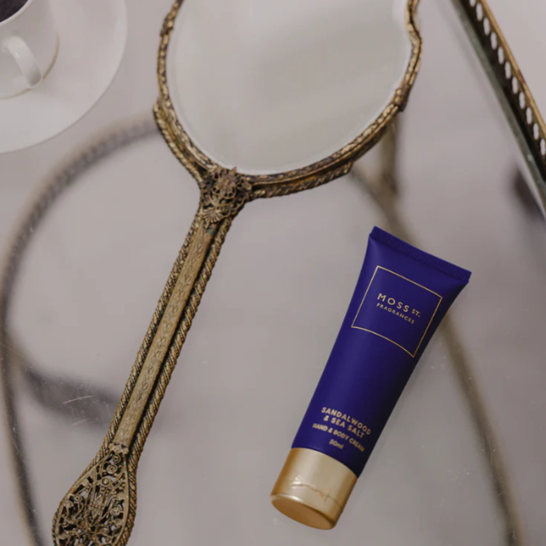 Free Moss St. Sandalwood & Sea Salt Hand Cream 50mL valued $19.95