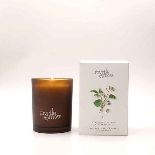 Myrtle & Moss Bergamot, Tangerine & Geranium Leaf Candle, Diffuser & Hand Cream Bundle