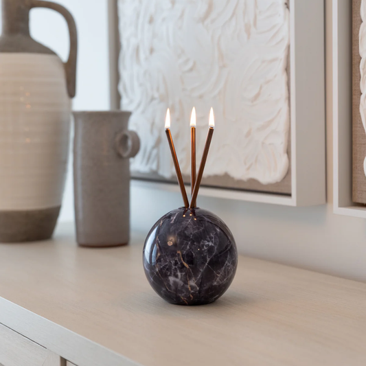 Everlasting Candle Co Neva Charcoal Marble Vase