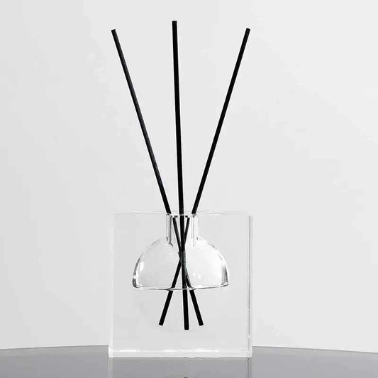 Square Clear Glass Reed Diffuser Bottle