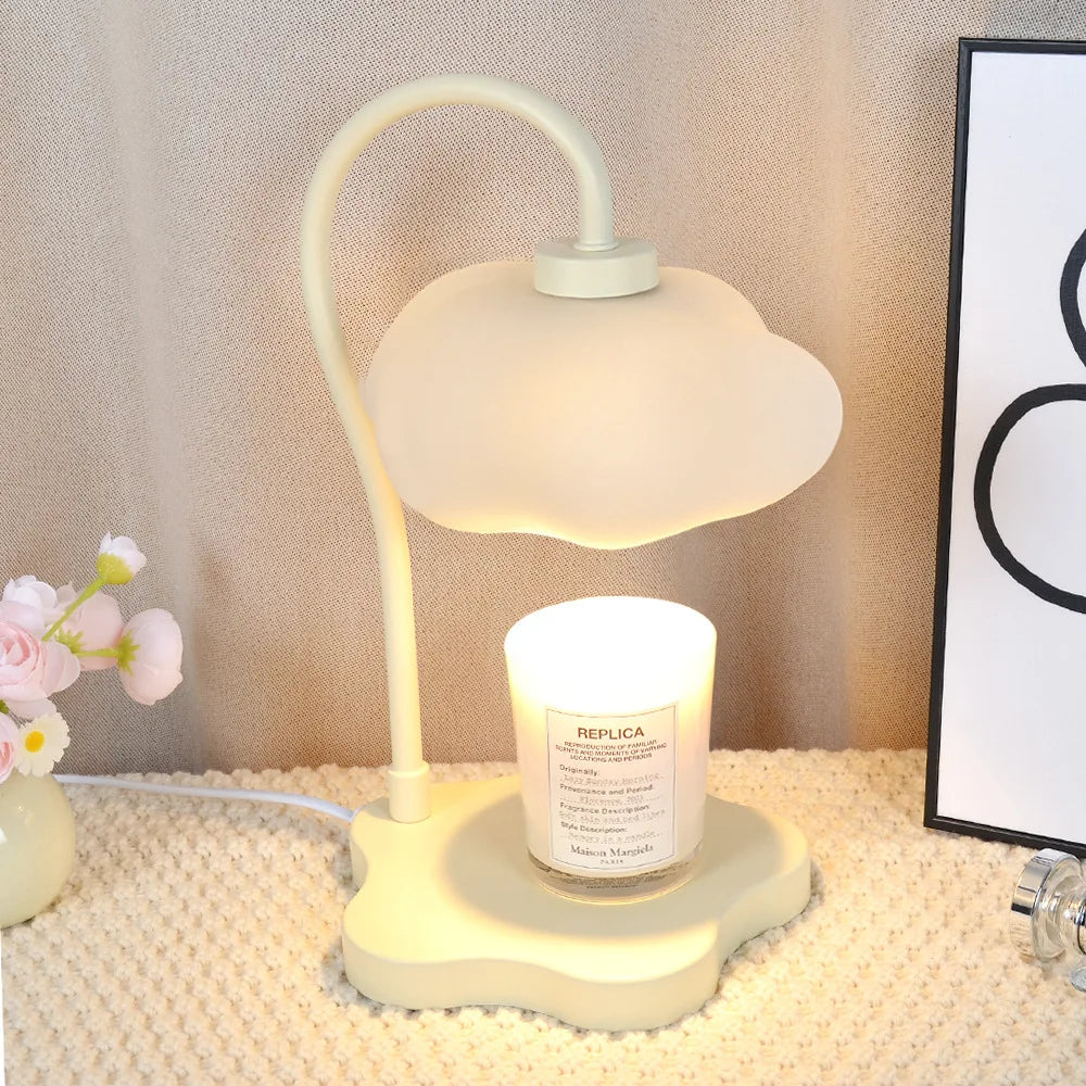 Cloud-Shaped Candle Warmer Lamp with Timer & Dimmable Light