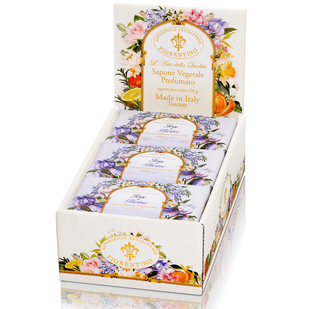 Saponificio Artigianale Fiorentino Iris and Wisteria Bar Soap 6 x 250g