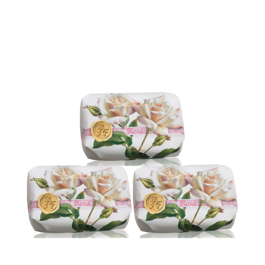 Saponificio Artigianale Fiorentino Rose Bar Soap Set of 3 x 200g