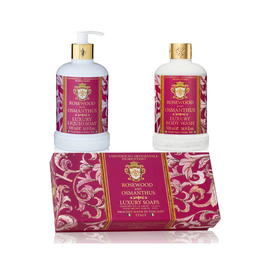 Saponificio Artigianale Fiorentino Rosewood & Osmanthus Scent Bundle Set A Symphony of Floral & Wood