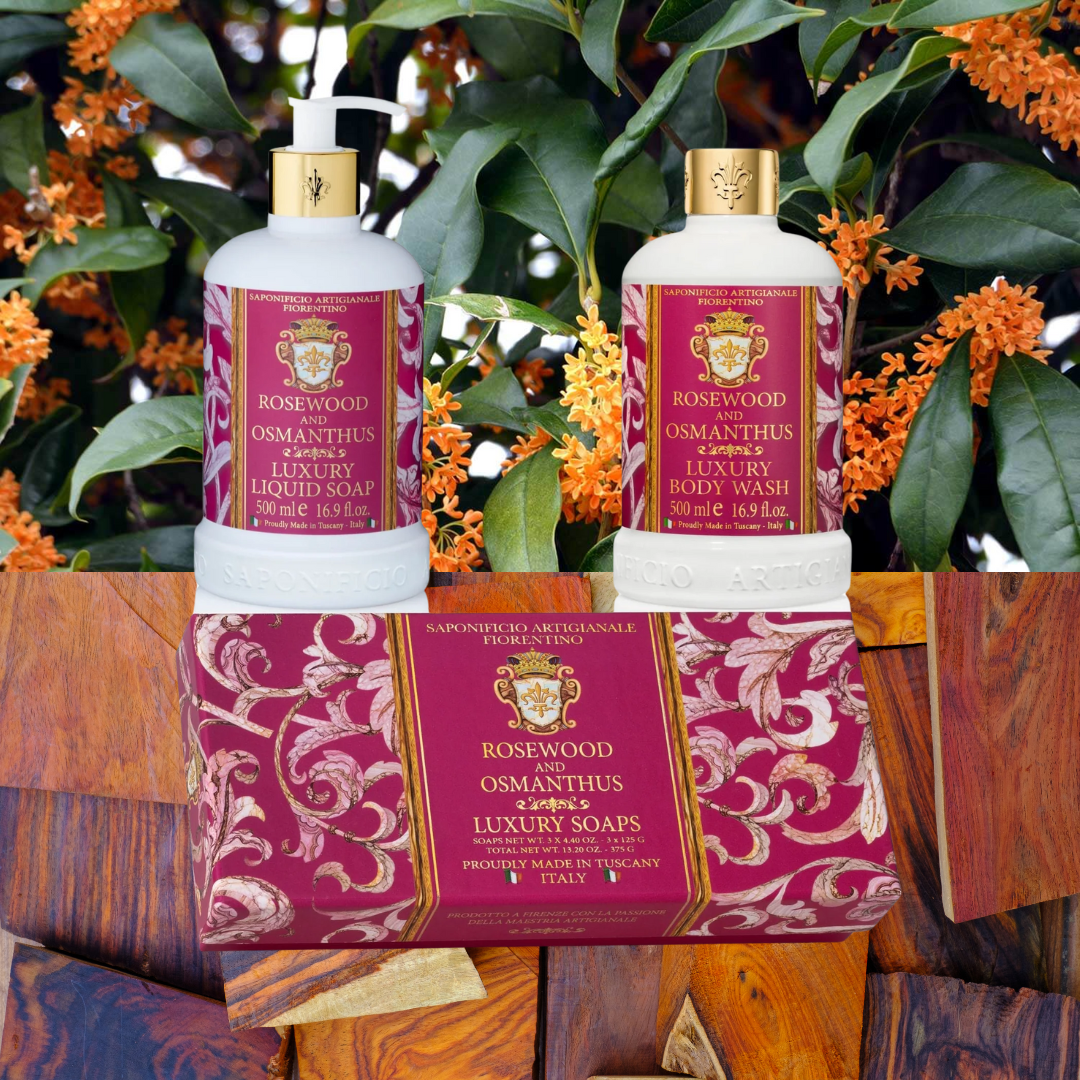 Saponificio Artigianale Fiorentino Rosewood & Osmanthus Scent Bundle Set A Symphony of Floral & Wood