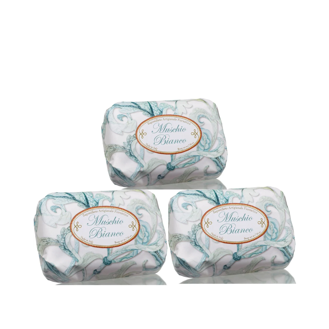 Saponificio Artigianale Fiorentino White Musk Bar Soap Set of 3 x 200g