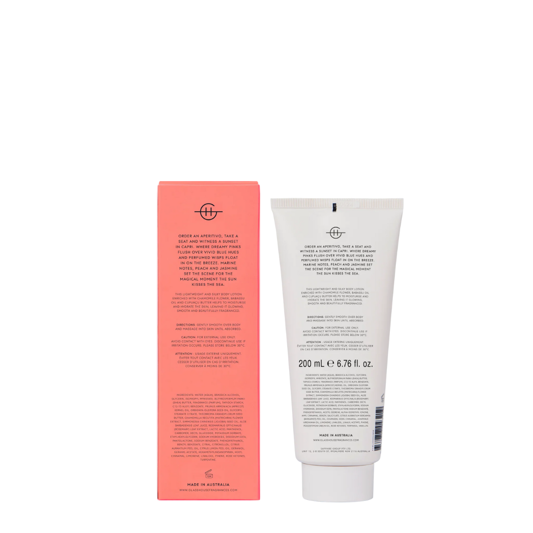 Glasshouse Fragrances Sunsets in Capri Body Lotion 200mL