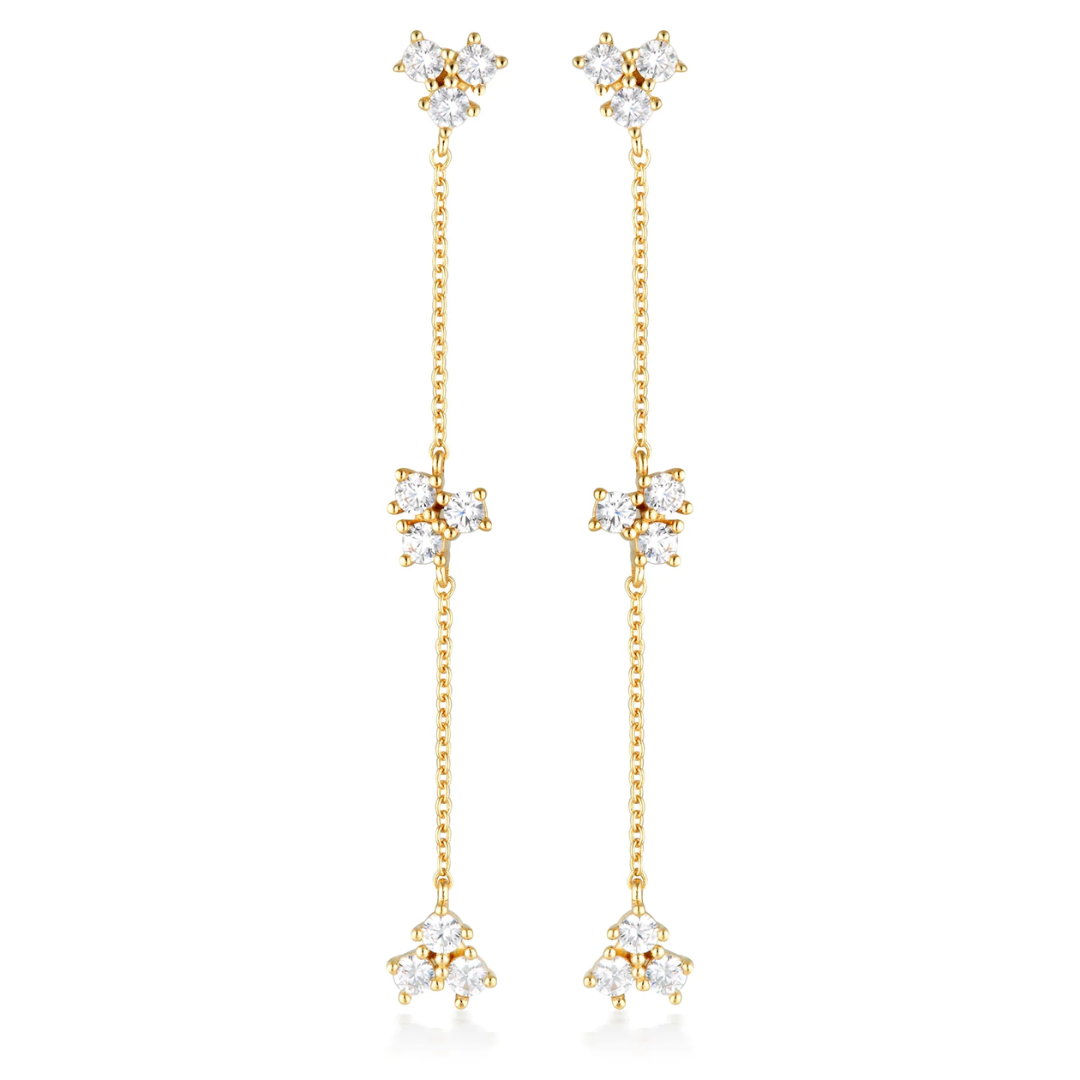 GEORGINI The Layered Edit Trois Earrings Gold