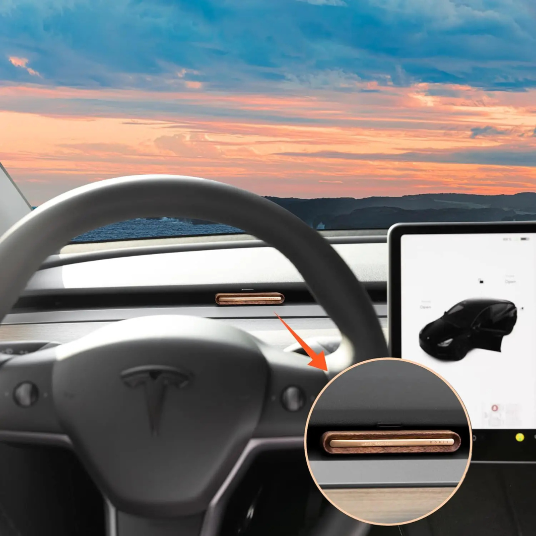 Tesla Car Vent Clip Fragrance Diffuse Wood Grain Design