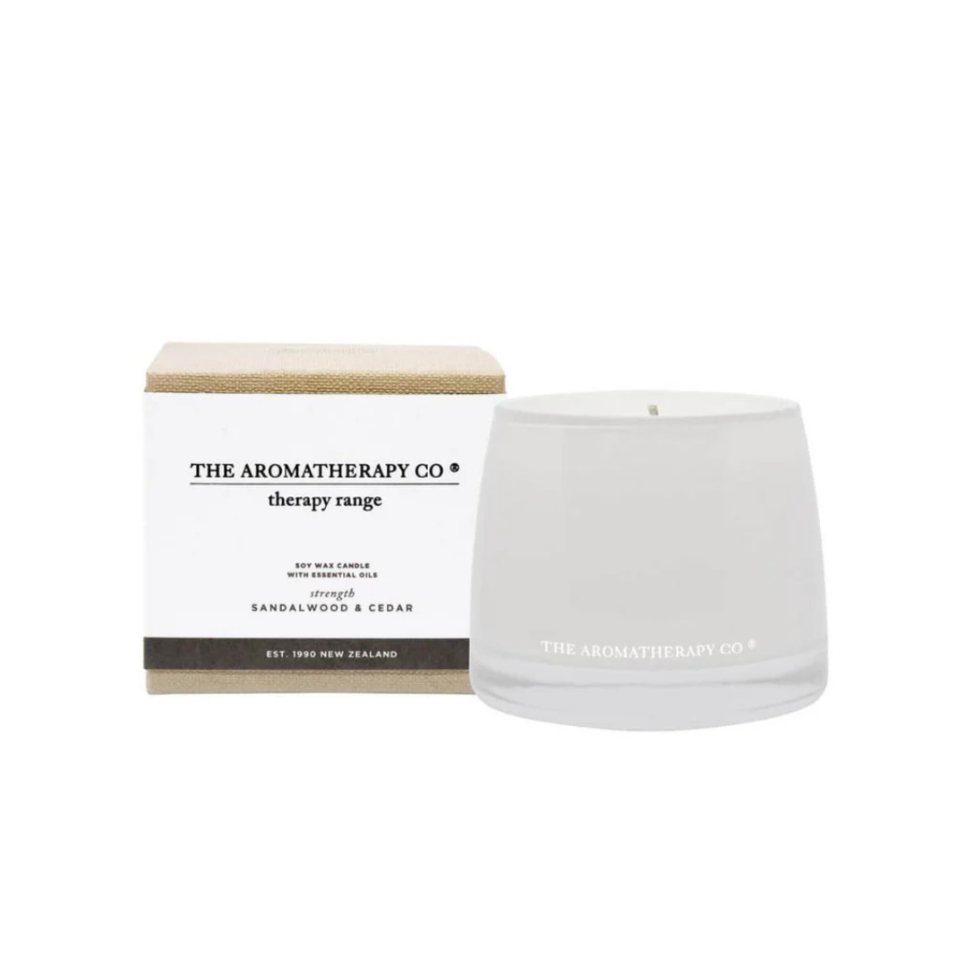 Free The Aromatherapy Co. Full Size Candle Sandalwood & Cedar valued $40