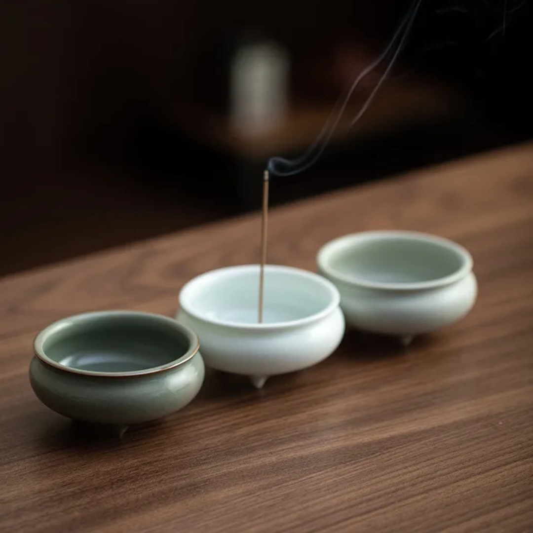Three-Legged Ceramic Incense Holder & Waterfall Burner