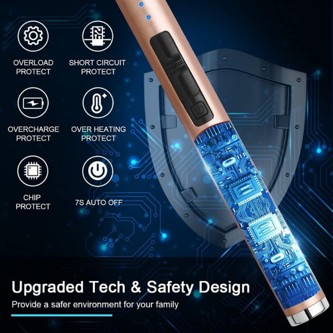 USB-C Rechargeable Electric Lighter with Windproof Plasma Ignition