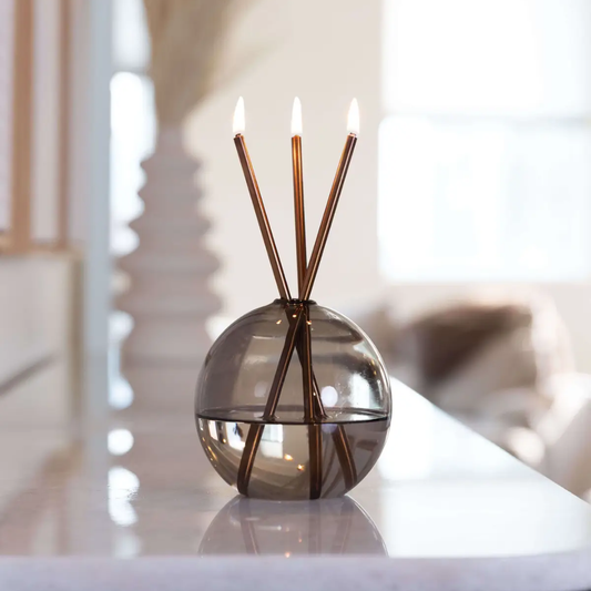 Everlasting Candle Co Neva Signature Set - Storm Vase & Champagne Candle Sticks