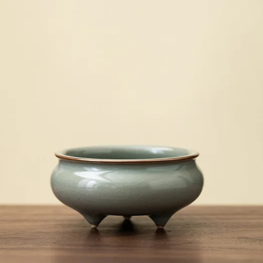 Three-Legged Ceramic Incense Holder & Waterfall Burner