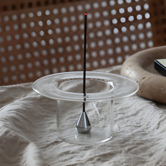 Glass & Stainless Steel Incense Holder