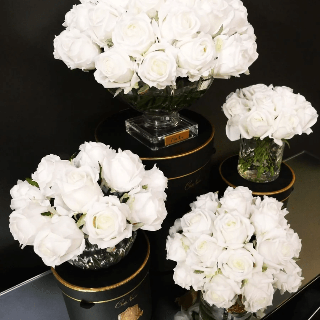 Air Freshener - Côte Noire - Côte Noire Luxury Round 13 Rose Bud Bouquet - White - The Gift Company