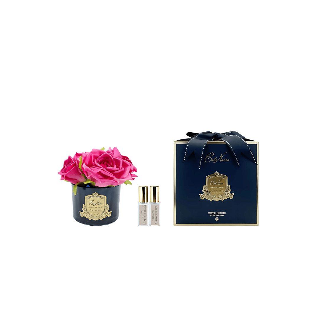 Air Freshener - Côte Noire - Côte Noire Perfumed Natural Touch 5 Roses - Black - Magenta - The Gift Company