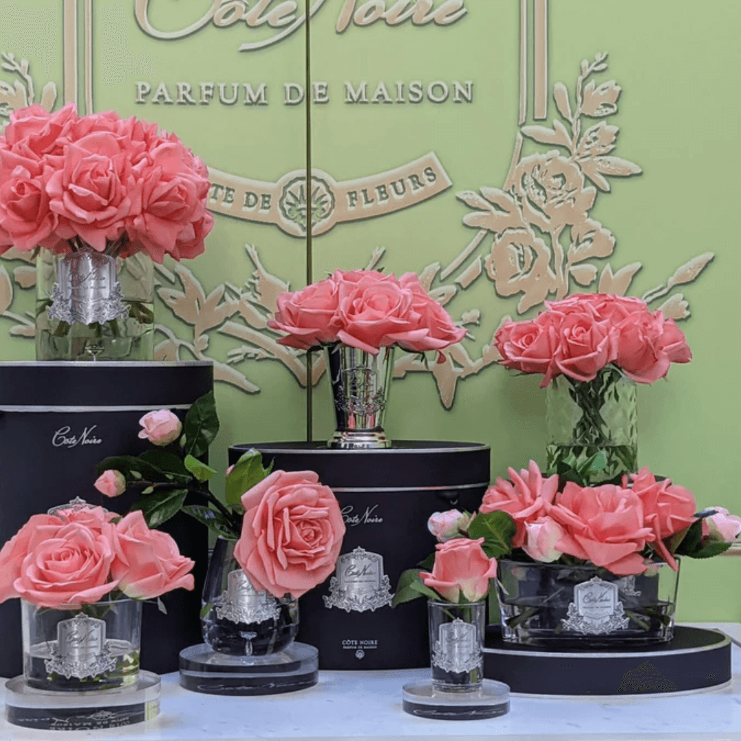 Air Freshener - Côte Noire - Côte Noire Perfumed Natural Touch 5 Roses - Clear - Peach - The Gift Company