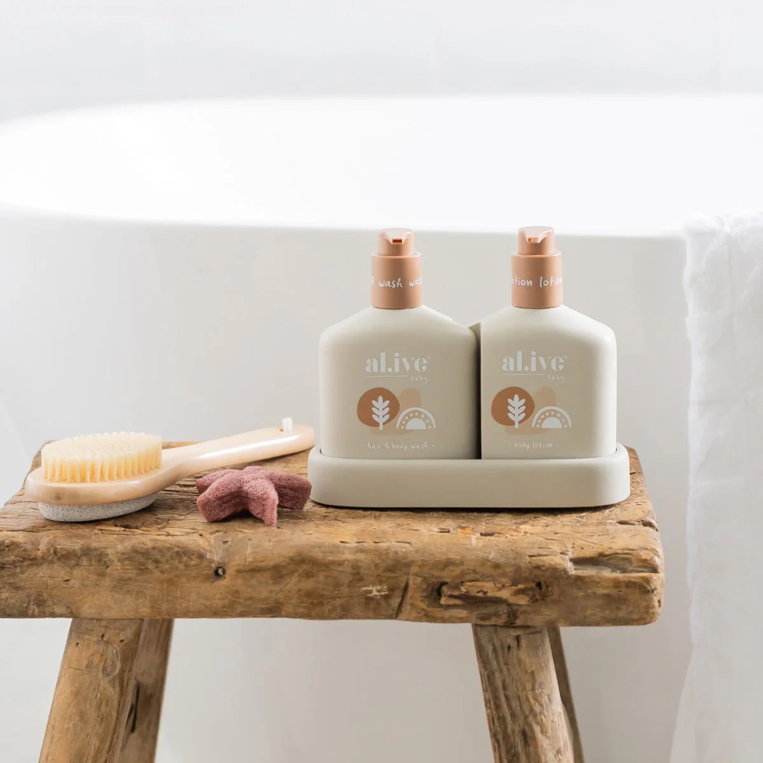 Baby Body & Hair Wash - Al.ive - al.ive body Baby Hair & Body Duo Calming Oatmeal 2 x 320mL - The Gift Company